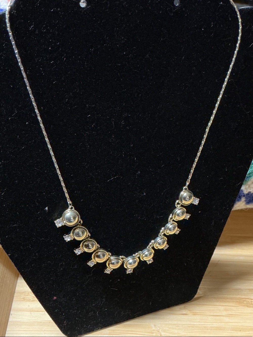 Ann Taylor Elegant Gold-Tone Crystal Adjustable Pendant Necklace